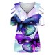 thumbnail image 4 of Elegante blusa estampada con cuello en V para mujer, camiseta suelta de manga corta con cremallera OAVQHLG3B Store  lin121212, 4 of 4