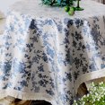 thumbnail image 4 of Mantel rectangular pastoral Mantel de tela de lino – Mantel lavable a prueba de polvo resistente a las arrugas para restaurante, picnic, comedor interior y exterior, floral (azul oscuro-150*260cm) Shuxiu Wang 9024719204727, 4 of 5