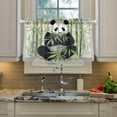 thumbnail image 5 of GZHJMY 36 Inch Length Kitchen Curtains Cute Panda 2 Panels Half Window Sheer Curtains Rod Pocket Farmhouse Short Drapes for Bathroom Cafe Basement Home Decor, 5 of 7