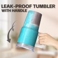 thumbnail image 5 of 20oz Stainless Steel Double Wall Tumbler With Handle Geometric Pattern Insulated Leak Proof Cup Straw Lid For Beverages, 5 of 5