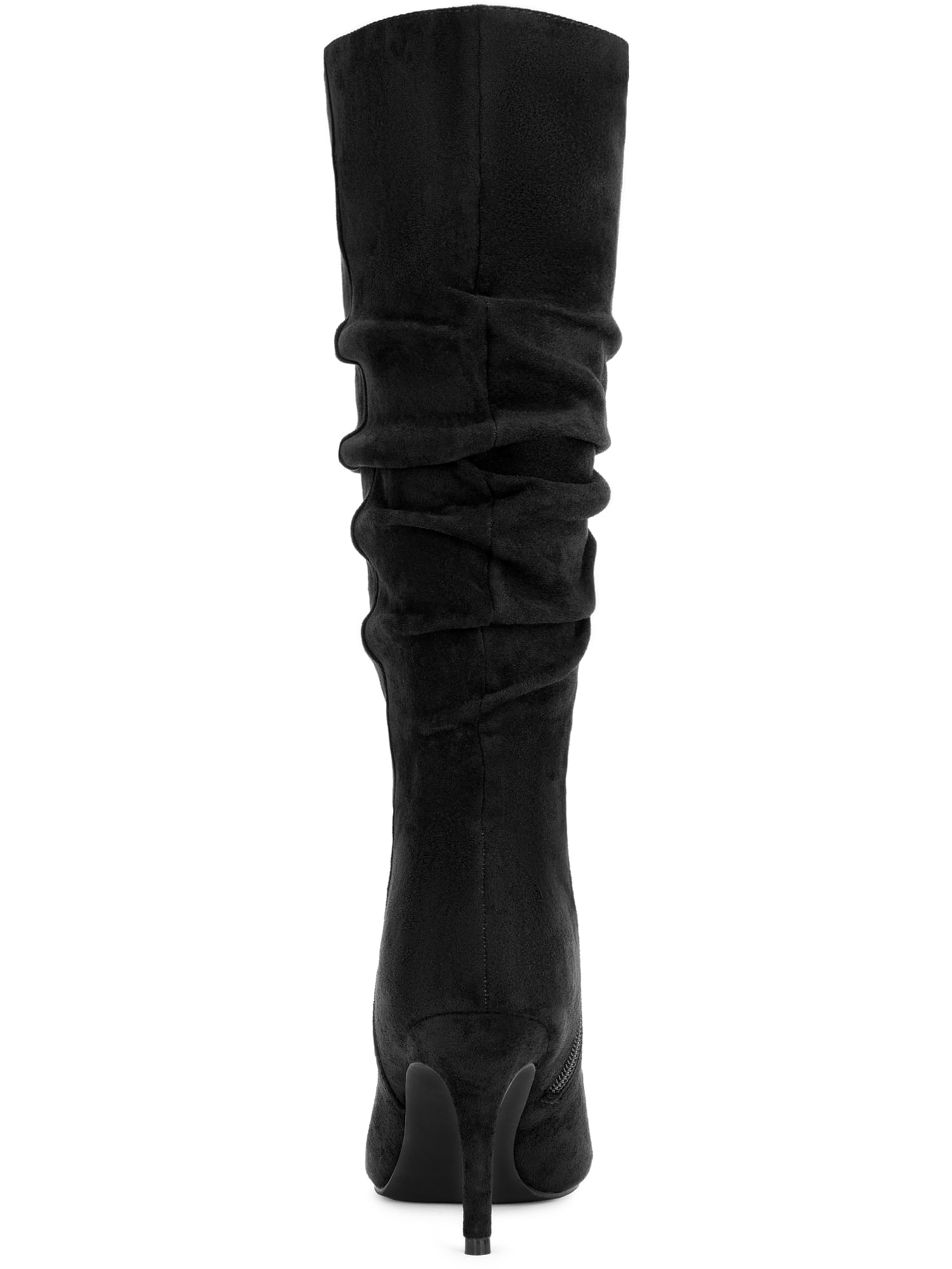 DARING DIVA Women's Stylish Pointed Toe Slouched Stiletto Heels Boots Black 9