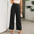 thumbnail image 5 of Kaemgyyd Women's Work Pants Elegant Pleated Business High Waisted Dress Pants Fashion Wide Leg Trouser with Belt, 5 of 7