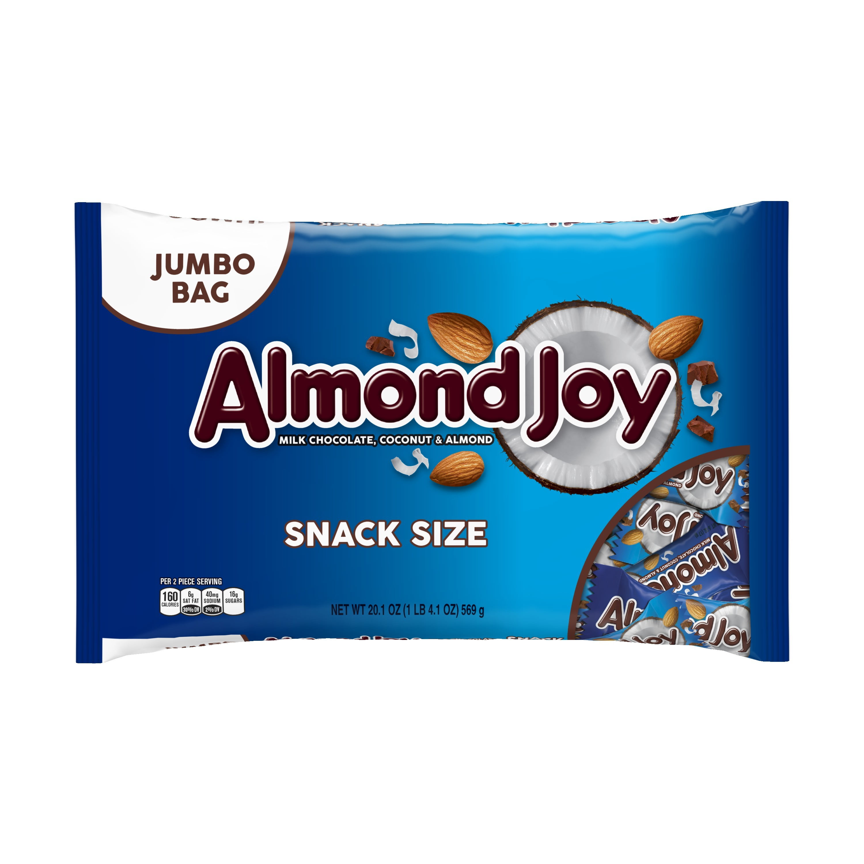 Almond Joy, Halloween Coconut & Almond Chocolate Candy Bars, 20.1 Oz
