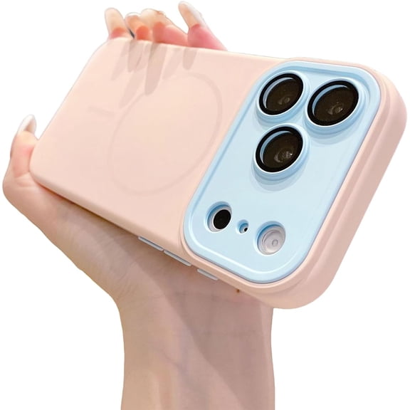 REQO Magnetic Case for iPhone 15 Pro Max [Compatible with MagSafe], Contrast Color Matte Soft Touch Protective Cover, Built-in Full Camera Lens Protector