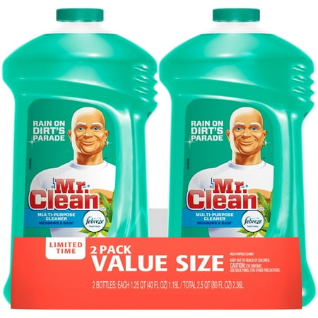 Mr Clean Liquid All-Purpose Cleaner with Febreze Meadows and Rain 40 Oz Twin Pack