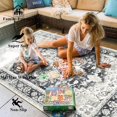 thumbnail image 2 of Washable Rugs x Vintage Area Rugs Area Rugs Low Pile Floor Carpet Printed Soft Durable Stain Foldable Rugs Living Room Dining Room Bedroom, 2 of 9