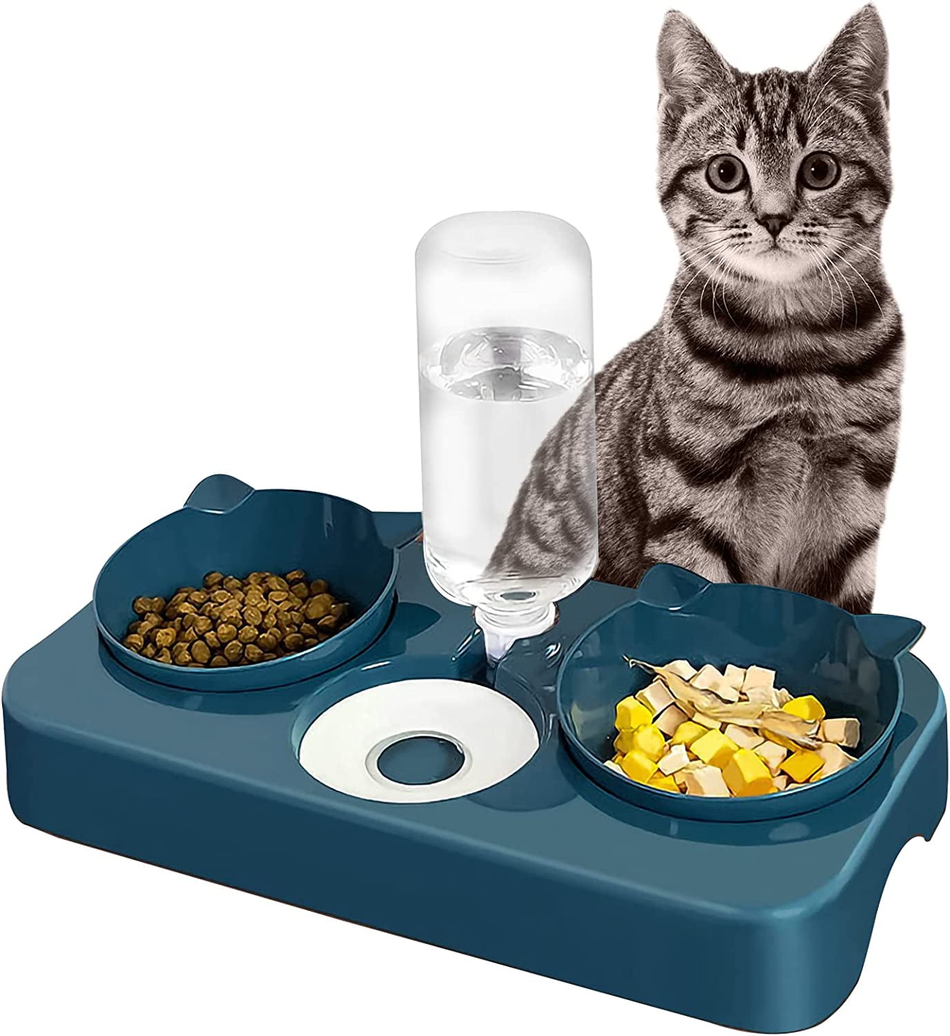 separate cat food and water