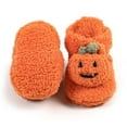 thumbnail image 6 of Baby Booties Halloween Pumpkin Booties Fleece Slippers Soft Newborn Crib Shoes Prewalkers, 6 of 9
