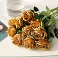 thumbnail image 5 of Burgundy Roses Artificial Flower, 12Pcs Realistic Long Single Stem Fake Silk Red Roses Bouquet for Party Home Wedding Centerpiece Hotel Office Halloween Decor, 5 of 5