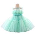 thumbnail image 5 of Summer Savings! TAGOLD Toddler Girls Net Yarn Embroidery Rhinestone Bowknot Birthday Party Gown Long Dresses Green 3-4Years, 5 of 6