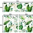 thumbnail image 2 of Summer Tropical Leaves Kitchen Curtains Short and Valance Set Green Palm Leaf Gold Fabric Curtain Drapes Cafe Curtains Valance for Home Decor, 2 of 4