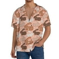 thumbnail image 3 of Xecao offers the Cartoon Rabbit for Men's Casual Short-sleeved Shirt, a button-up collared shirt with a pocket, perfect for beach vacations and yacht travel in the Small size., 3 of 7