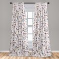 thumbnail image 2 of Floral Design Window Curtains, Simple Boho Pattern of Watercolor Style Wildflowers Garden Artwork, Lightweight Decor 2-Panel Set with Rod Pocket, Pair of - 28"x95", Eggshell Purple Grey, by Ambesonne, 2 of 3