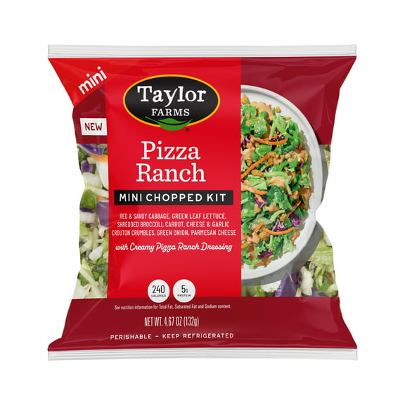 Taylor Farms Pizza Ranch Mini Salad Kit, 4.67 oz Bag, Fresh