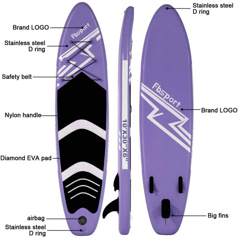 FBSPORT 10'6'' Premium Inflatable Stand Up Paddle Board, Yoga Board with  Durable SUP Accessories & Carry Bag