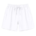 thumbnail image 5 of DHFJKG Womens Linen Shorts High Waist Casual Summer Loose Fit Drawstring Shorts With Pockets Beach Stylish Bottoms, 5 of 5
