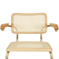 thumbnail image 6 of Breuer Chair Company Marcel Breuer B64 Cesca Cane Cantilever Armchair Arm Chair w/ Brass Steel Frame Natural Wood & Natural Cane (Made in Italy) by Furnish Theory, 6 of 16