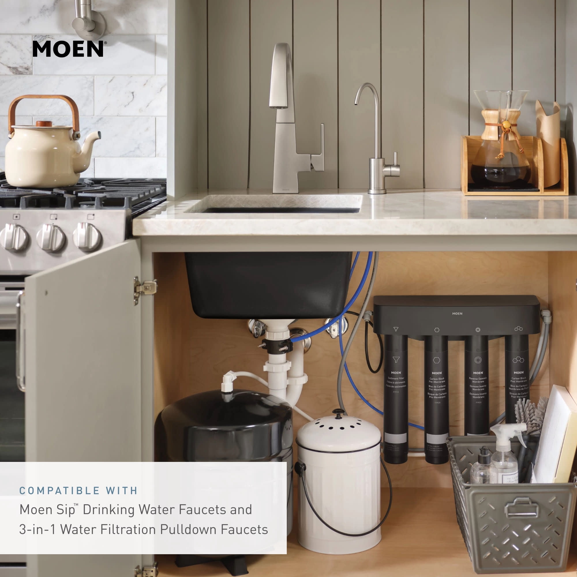 Moen F9900 4-Stage Under Sink Reverse Osmosis Water Filtration System