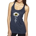 thumbnail image 1 of Wild Bobby Faith Flower Script Inspirational/Christian Women Tri-Blend Racerback Tank Top, Vintage Navy, Large, 1 of 6