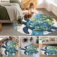 thumbnail image 5 of Round Rugs 5Ft, Sea Turtle Coastal Round Area Rug Washable Indoor Throw Carpet, Nautical Beach Summer Retro Soft Non Slip Circle Rug for Cabinet Bathroom Home Decor Aesthetic, 5 of 8