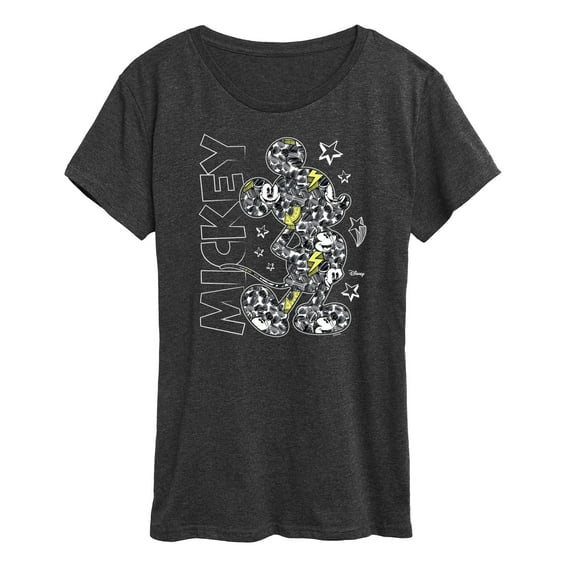 Disney - Mickey Mouse - Mickey Pattern & Stars - Women's Short Sleeve Graphic T-Shirt