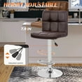 thumbnail image 6 of Raye Faux Leather and Metal Bar Stools - Set of 2, Brown, 6 of 16