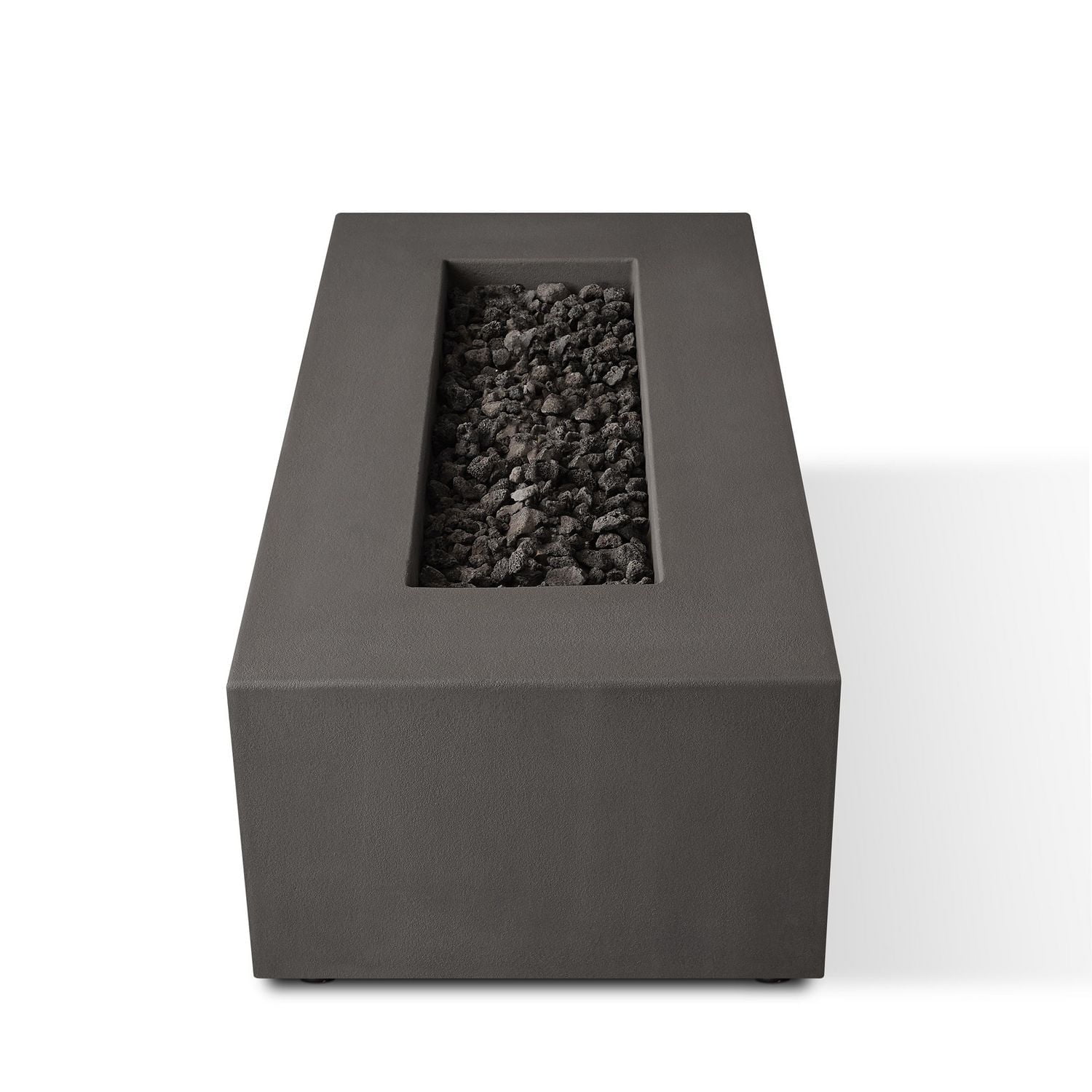 Real Flame Estes 60" Rectangle Concrete Natural Gas Fire Pit in Carbon by Jensen Co.