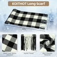 thumbnail image 3 of KOITHOT 5 Pcs Winter Beanie Hat Long Knit Plaid Scarf Touchscreen Gloves Wool Socks Set with Gift Box for Women Black, 3 of 7