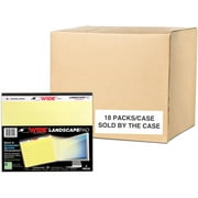 Roaring Spring Wide College Ruled Landscape Legal Pad, 1 Case (18 Total Two Packs), 11" x 9.5" 40 Sheets, Canary