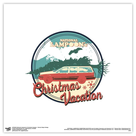 Gallery Pops National Lampoon's Christmas Vacation - Woody Wagon Badge Wall Art, Unframed Version, 12" x 12"