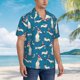 thumbnail image 3 of Fotbe Festive Dachshund Fun Camisa Hawaiana para Hombre Unisex – Camisa Casual de Verano con Botones de Manga Corta de Algodón y Lino,Small, 3 of 7