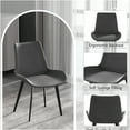 thumbnail image 6 of JERFIT Modern Upholstered Dining Chairs with Metal Legs, Set of 2, Comfortable Faux Leather Side Chairs for Kitchen, Dining Room, Cafe, Black and Gray, 6 of 10