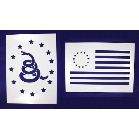 LG-Don't Tread on Me (Gadsen Flag)/Revolutionary War 2 PC Stencil Set Painting/CraftsTemplate