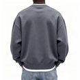 thumbnail image 4 of Dwellite Men's Crewneck Sweatshirt Long Sleeve Fleece Fall Oversized Pullover Tops Loose Comfy Basic Shirts Dark Gray 4XL, 4 of 4