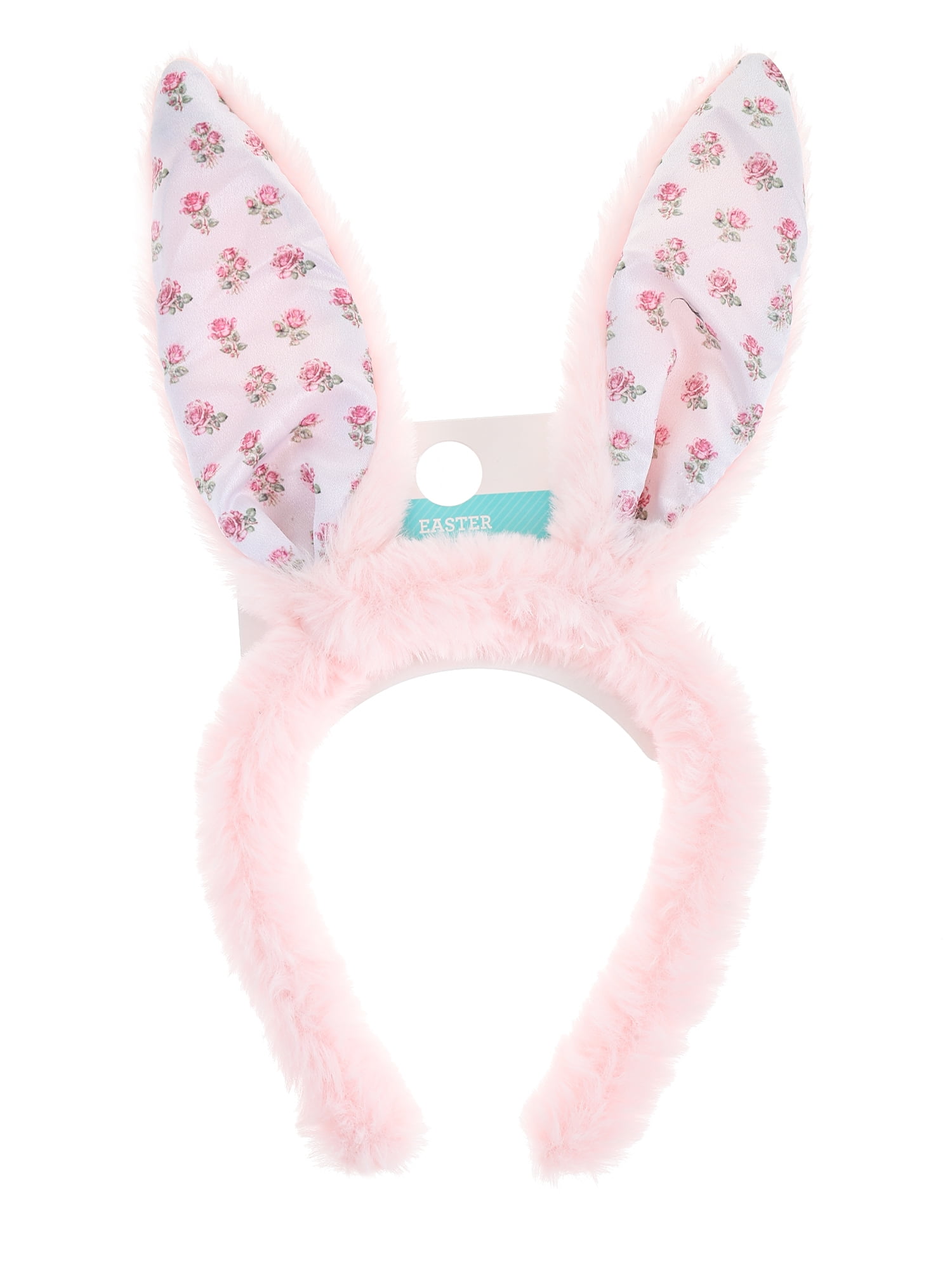 Way to Celebrate Easter Pink Plush Bunny Ears Headband, 1 Piece