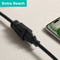 thumbnail image 6 of KMC Short Extension Cord 10-Pack, 1-Foot, 16/3, Outlet Saver, Black, 6 of 8
