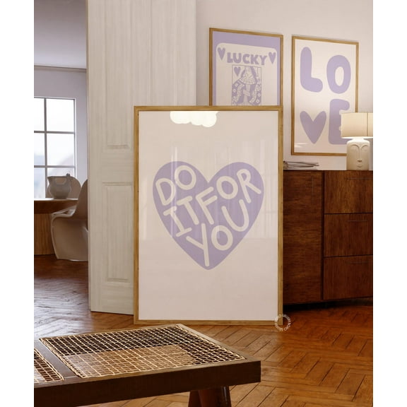Heart Print, Lilac Gallery Wall Prints, Lilac Trendy Aesthetic Wall Posters, Purple Wall Art, Retro Inspired Wall Decor Wall Art, Modern Wall Decor, 8x12 UNFRAMED