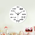 thumbnail image 5 of WHAMVOX White Mathematical Formula Wall Clock for Daily Use Modern Wood Design Home Office Classroom Decor, 5 of 8
