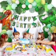 thumbnail image 4 of Suministros de decoración para fiesta de cumpleaños de dinosaurio, kit de guirnalda de arco de globos de dinosaurio, globos de dinosaurio de aluminio de 40 ", pancartas de feliz cu, 4 of 5