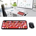 thumbnail image 4 of USB Keyboard Mouse, Clear Keycap Font Low Noise Keyboard Mouse Set 2.4GHz Technology Retro Style  For Computer Red Black, 4 of 8
