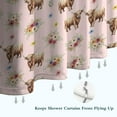 thumbnail image 6 of Pink Highland Cow Flower Pattern Shower Curtain 72"x72" ,Bathroom Decorative Shower Curtains Set with 12 Hooks,Modern Waterproof Washable Shower Curtain, 6 of 6