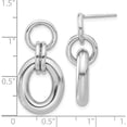 thumbnail image 4 of Sterling Silver Rhodium-Plated Hollow Link Post Dangle Earrings (Width 15.25) (Length 29) - Jbsp, 4 of 5