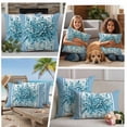 thumbnail image 5 of Eucalyptus Aqua Outdoor Waterproof Pillow Covers, Stripes Bottle Flower Cactus Plant Decorative Square Throw Pillowcase Sofa Cushion Sham for Patio/Couch/Chair, 26"x26" 2 Pack, 5 of 8