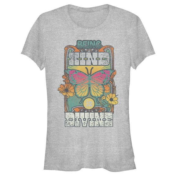 Junior's Lost Gods Being Kind Is Divine  Graphic Tee Athletic Heather Medium