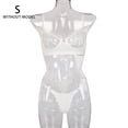 thumbnail image 1 of Conjunto de ropa interior encantadora para mujer, sujetador de encaje con pestañas de malla, regalo, blanco, S Inevent XX000055-02, 1 of 7