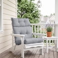 thumbnail image 3 of EAGLE PEAK Tufted Outdoor/Indoor High Back Patio Chair Cushion, Set of 2, 46'' x 22'', Light Gray, 3 of 10