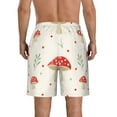 thumbnail image 3 of Kll Flat Mushrooms Men'S Casual Summer Beach Shorts Hawaiian Shorts With Pockets-3x-Large, 3 of 9
