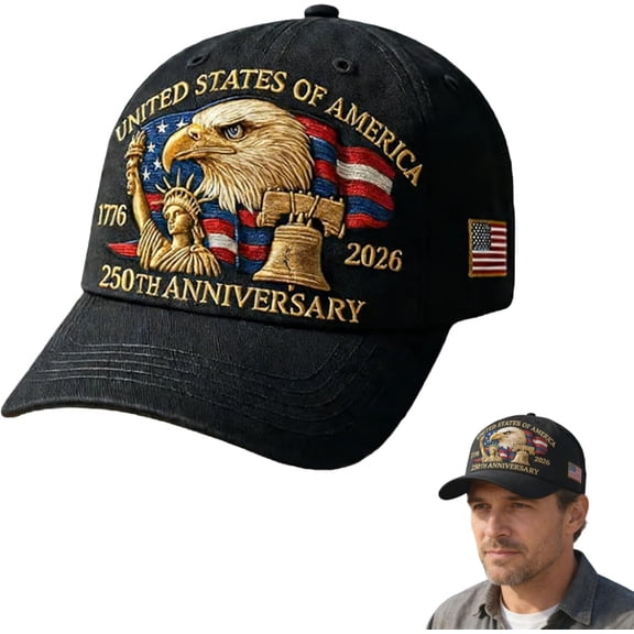 ZYSMBD 250 Anniversary USA Hat - Adjustable 250 Year American Anniversary Hat, Retro Embroidered Cap for Men Women Gifts