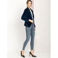 thumbnail image 4 of Abrigo De Oficina Para Mujer Chaqueta De Terciopelo Con Botones Y Cuello Chal Sólido Azul profundo XS, 4 of 7