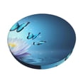 thumbnail image 2 of Lsque Butterflies And Waterlily In Water Round Bar chair cushion covers Velvet Fabric Premium Comfort Protects from Scratches and Stains for 14-17 Inch Chair- 12 inch, 2 of 7